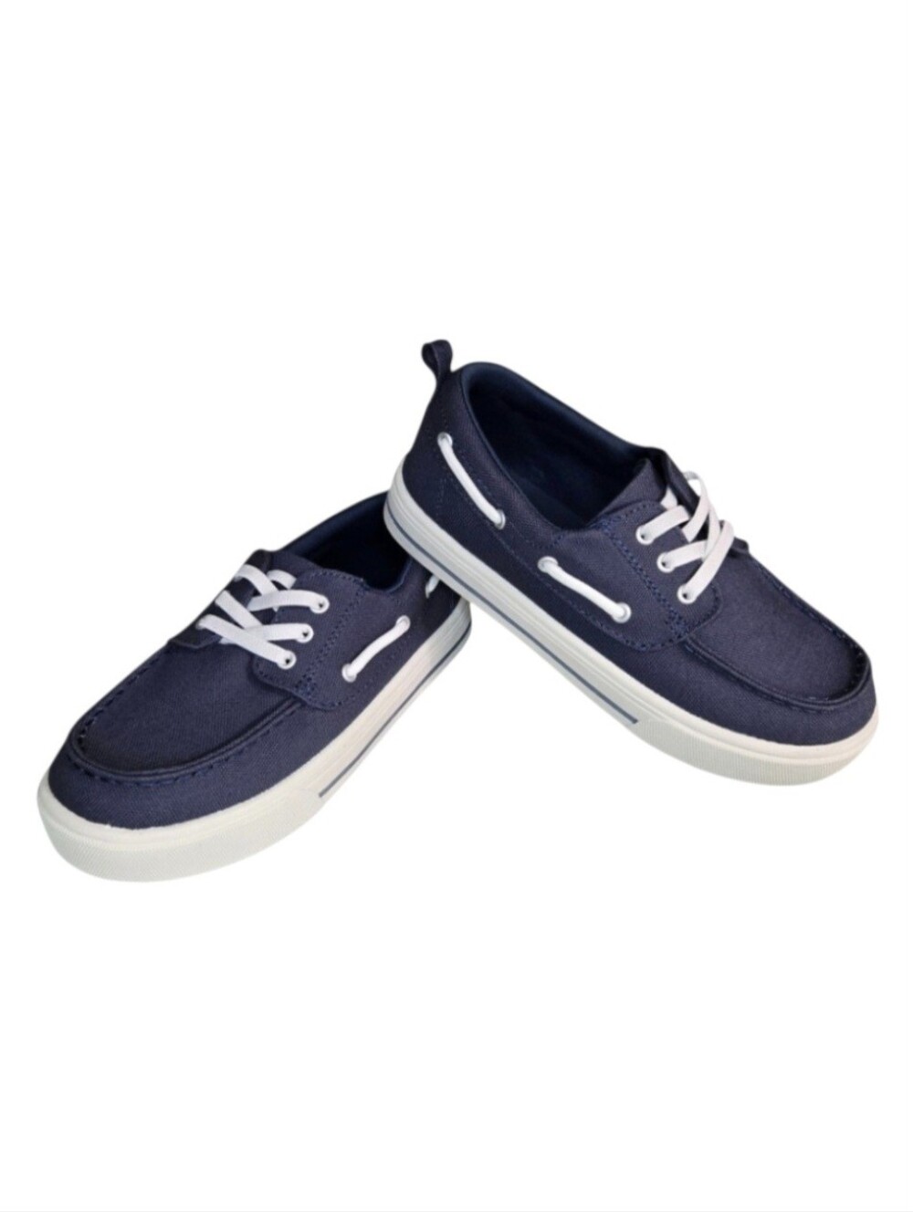 Wonder Nation Casual Boat Shoe's in Navy Blue w/ White, Size: 1 Boys, NWT!